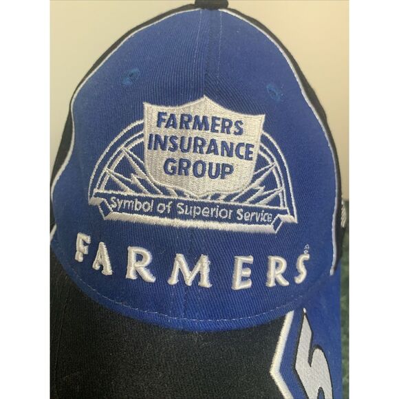 VINTAGE CFS #5 FARMERS INSURANCE TEAM COLOR PIT HAT CAP KASEY KAHNE L/XL - Picture 2 of 8
